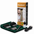 Kemei Professional Hair Clipper – Cordless Rechargeable Trimmer with Guide Combs