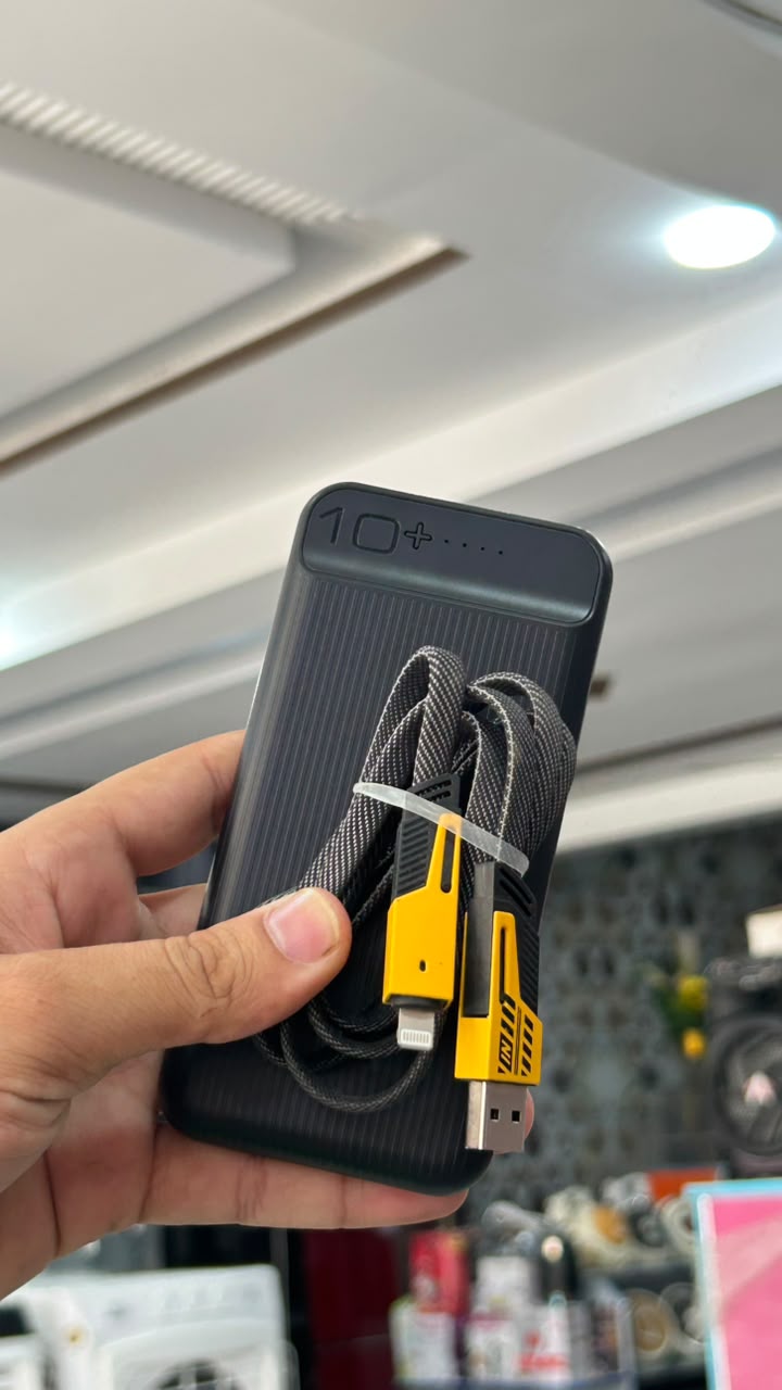 10,000mAh Power Bank + 3 in 1 Charging Cable