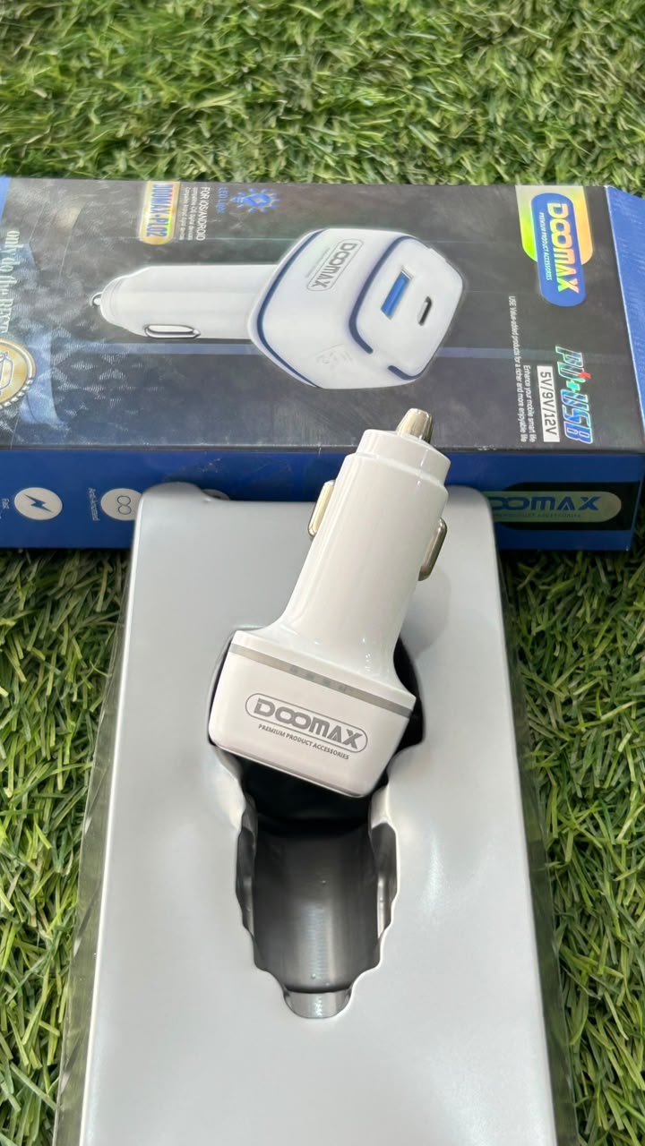 DOOMAX PL02 Dual USB + Type-C Fast Car Charger | 5V/9V/12V