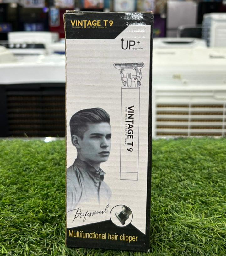 Vintage T9 Professional Hair Clipper – Rechargeable Cordless Trimmer with Guide Combs