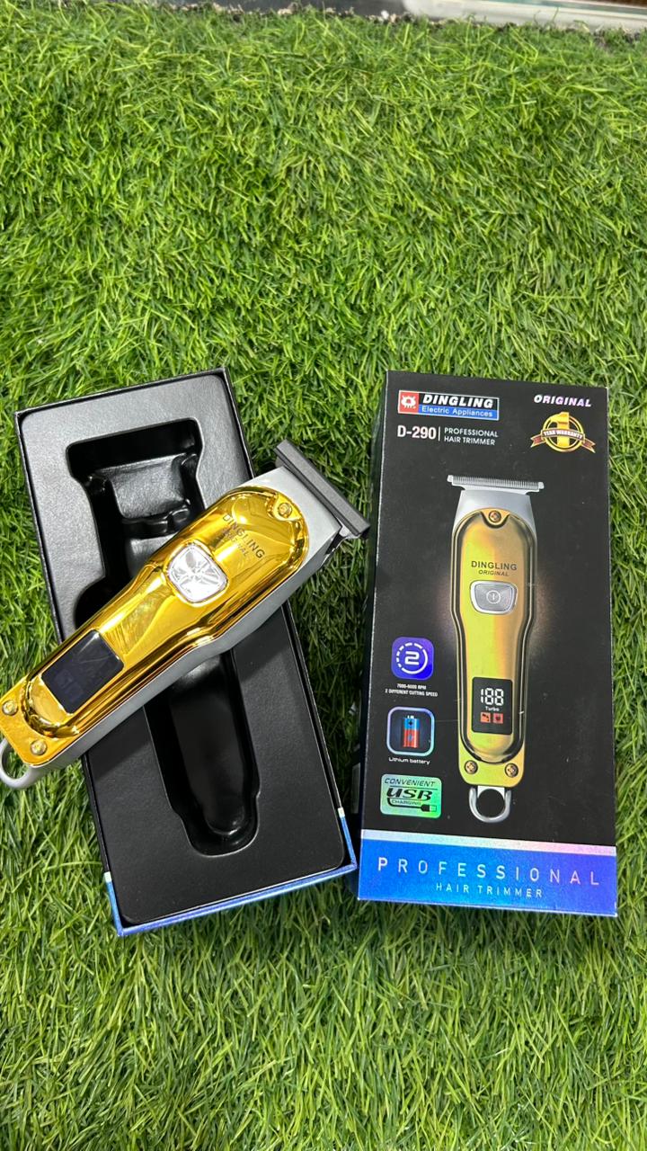 Dingling Gold Edition Hair Trimmer – Powerful, LCD Display | Type-C Fast Charging