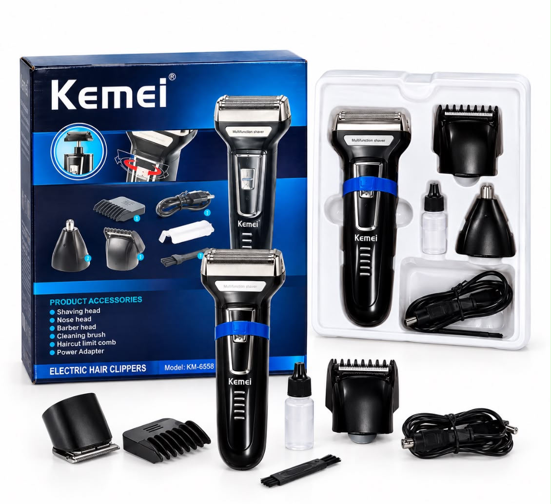 Kemei 3-in-1 Professional Grooming Kit Hair Clipper, Shaver & Trimmer